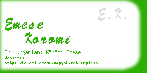 emese koromi business card