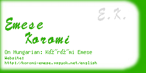 emese koromi business card